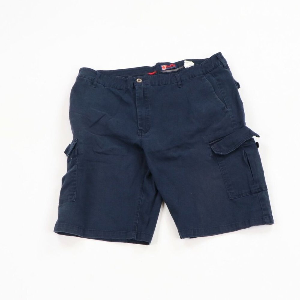 Red Bull Energy Drink Faded Cargo Shorts Navy Blue